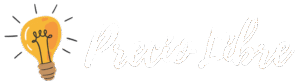 Logotipo. Una bombilla iluminada estilo cartoon, seguido del nombre de la web (Precio Libre)
